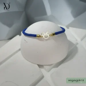 دستبند نخی با پلاک طلا کد005