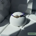 دستبند نخی با پلاک طلا کد009