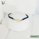 دستبند نخی با پلاک طلا کد019